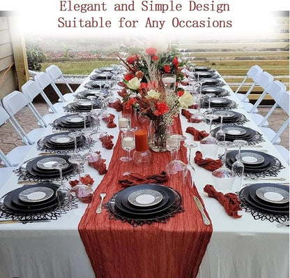 8 Pack Terracotta Cheesecloth Table Runner 20 x 120 inch Gauze Table Runners 10 - Image 6