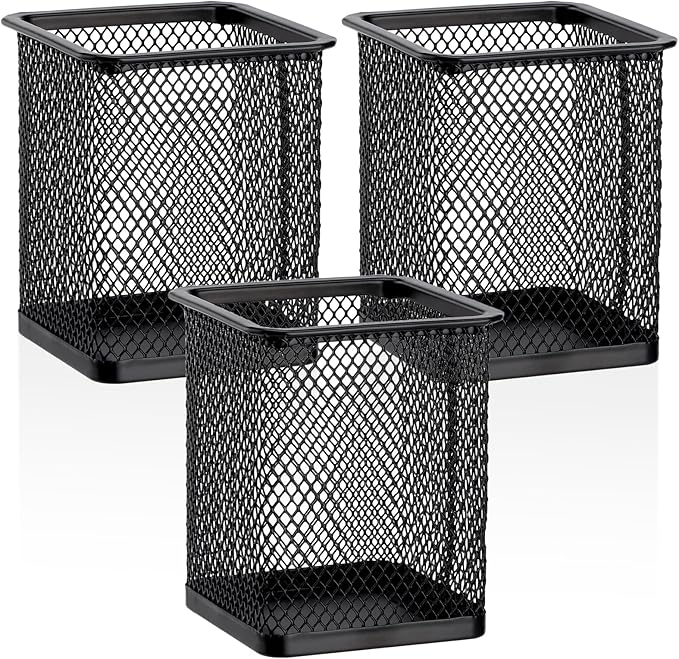 Segarty Square Pen Holder, 3 Pack Black Pen Holder by Segarty