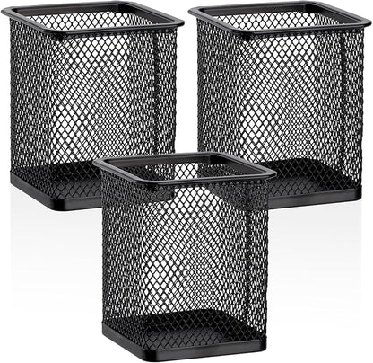 Segarty Square Pen Holder, 3 Pack Black Pen Holder by Segarty