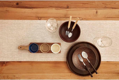 Solino Home 100% Pure Linen Table Runner Beige Long, Athena 14 x 156 in | Table - Image 3