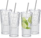 4 Set 20oz Vintage Plastic Tumbler by Unknown