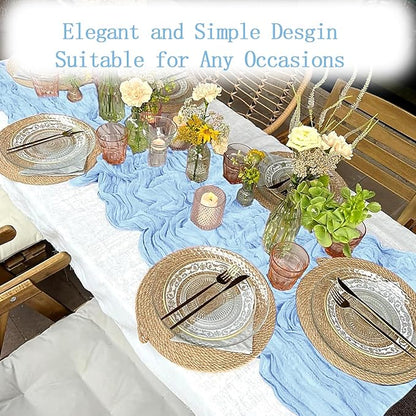 4 Pack Baby Blue Cheesecloth Table Runner 20 x 120 inch Gauze Table Runners 10 - Image 5