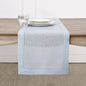 Solino Home Linen Light Blue Table Runner 144 Inches Long - 100% Pure Linen Extra Long Table Runner 14 x 144 Inch for Winter, Spring, Easter - Classic Hemstitch