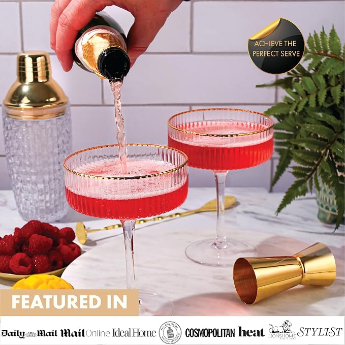 VEMACITY - Luxury Espresso Martini Gifts | Gold Cocktail Shaker Set + 2 - Image 5