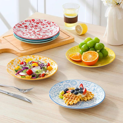 vancasso 8.25" Pastel Salad Plates Set of 6, Vintage Ceramic | Microwave - Image 5