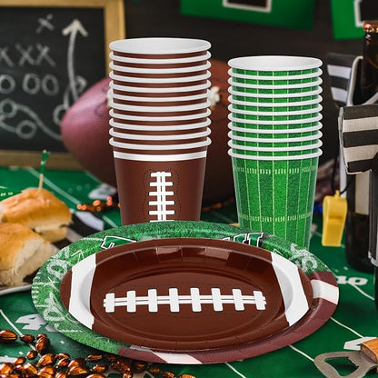 QZYL Football Party Decorations Serve 24, Disposable Football Dinner Plates - Image 7