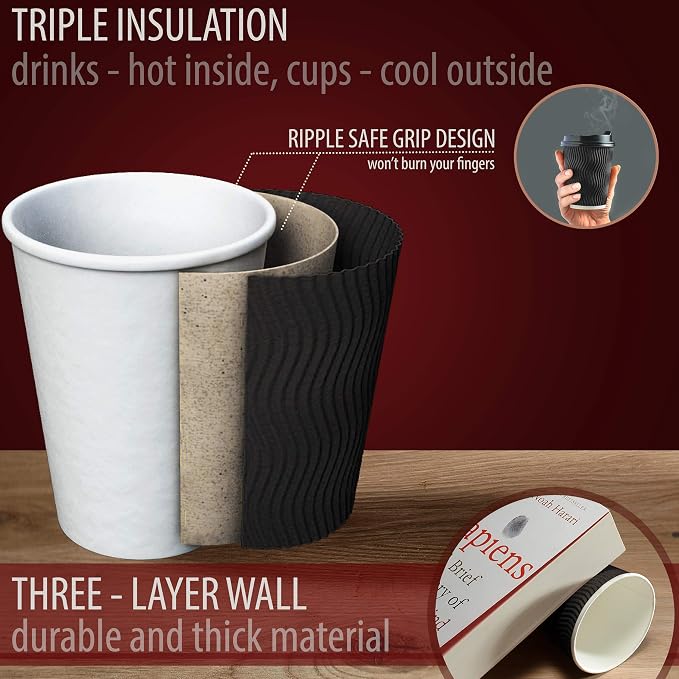 Primens Insulated Disposable Coffee Cups - Image 3