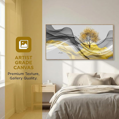 Tucai Decor Framed Wall Art Canvas Modern Light Luxury Abstract Ink Landscape Painting Artwork– Waterproof Canvas Print Bedroom Wall Decor Home and Office Wall Art for living Room 30x60inch (Framed)