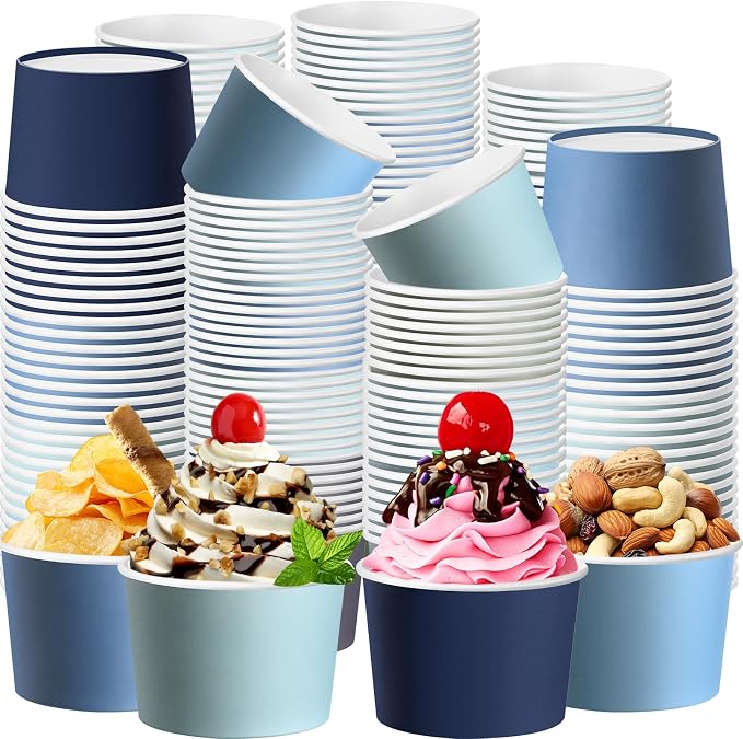 Jingmore Paper Ice Cream Cups 9oz Colored Disposable Dessert Bowls by Jingmore