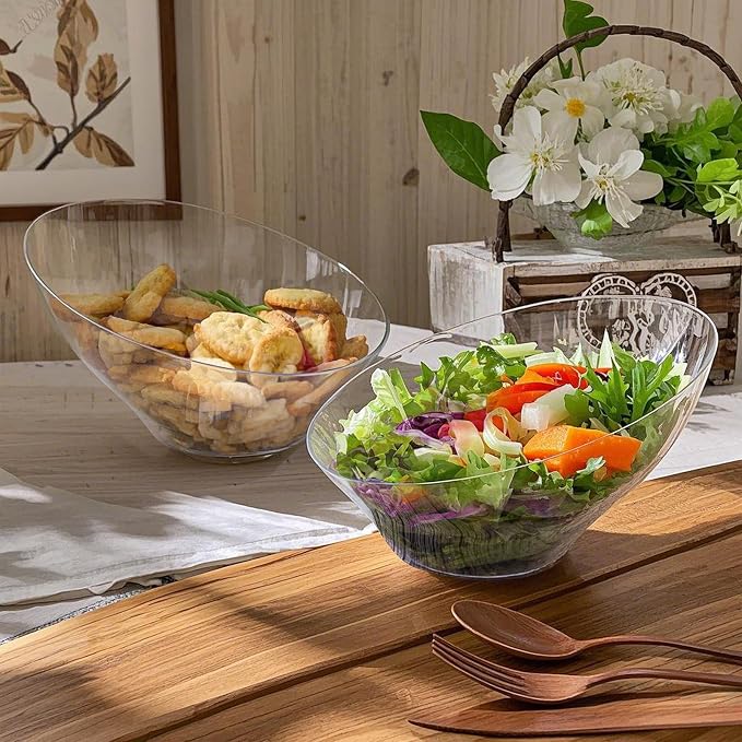 bUCLA 12 Pack Clear Plastic Serving Bowls - 20 OZ Angled Serving Bowls - Image 7
