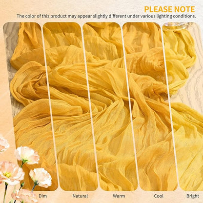 4 Pack Cheesecloth Table Runner 10FT Gold Table Runner Boho Gauze Cheese Cloth - Image 7