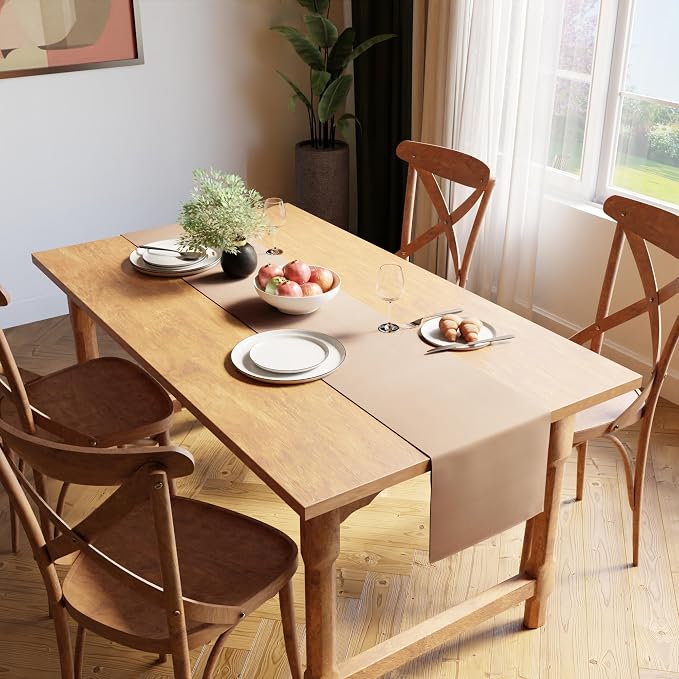 Encasa XO Dining Table Runner 13"x59" | Yarn Dyed Fine Ribbed Cotton | Solid - Image 2