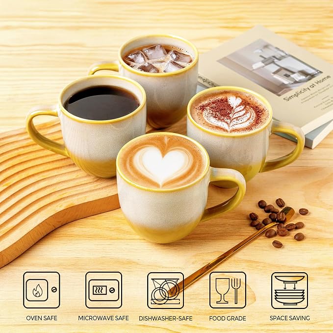 theterra Ceramic Coffee Mugs Set of 6, 12 oz Coffee Cups - Image 4
