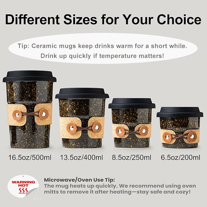 Travel Coffee Mug Ceramic TO Go Coffee Tumbler - Image 8