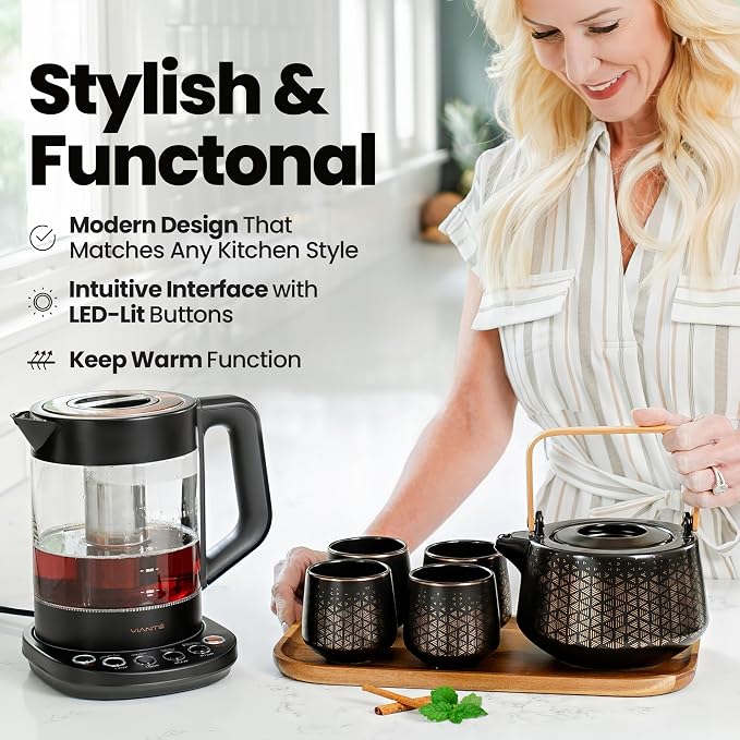 Viante Luxury Tea Set, Electric Kettle - Image 8