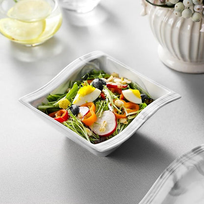 MALACASA Plates and Bowls Set, 12-Piece Modern Porcelain Dinnerware - Image 8