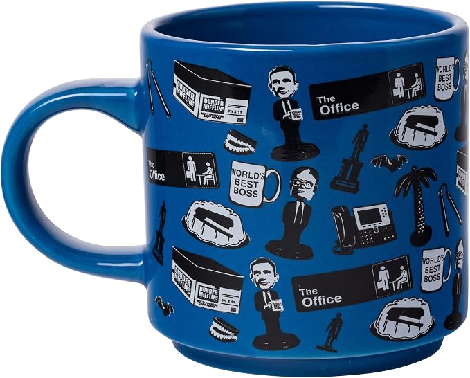 Silver Buffalo The Office Icons and Logo 2pk Ceramic Mug Stack, 13 Ounces - Image 7