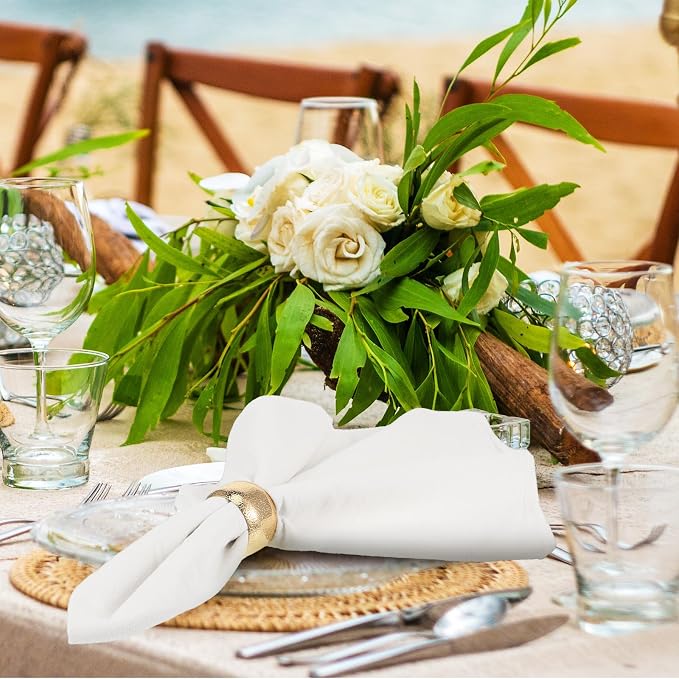 Lallisa 24 Pcs Gold Napkin Rings Bulk Metal Classic Brass Napkin Ring Holders - Image 7