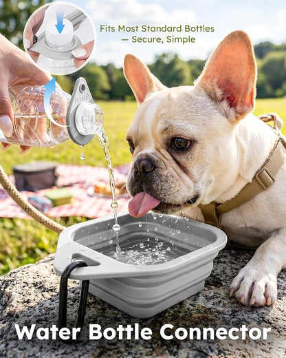 Pecute 2 Pack Foldable Travel Dog Bowls, Portable Silicone, BPA Free, - Image 4