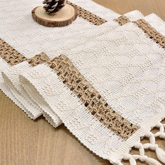 Fall Table Runner with Tassels for Coffe Table Home Decor 12x90 Inch | 90 - Image 6