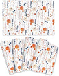 Watercolor Orange Floral Placemats Set of 4, Blue Orange Decorative Place Mats for Dining Tables Decor, Washable Linen Table Mats for Kitchen Spring Summer Outdoor Party Home Decor
