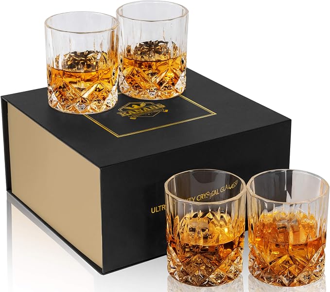 KANARS Old Fashioned Whiskey Glasses - 10 Oz Rocks Barware by KANARS