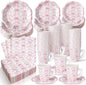 Pickmesh 252 Pcs Pink Bow Floral Tea Party Supplies by Pickmesh