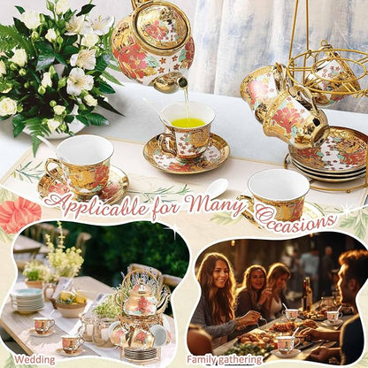 Zhehao 20 Pcs Porcelain Tea Set - Image 3
