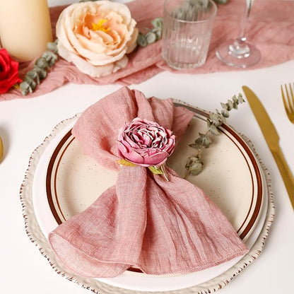 Handmade Flower Napkin Rings Set of 6, Valentine's, Thanksgiving Table - Image 2