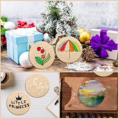60 Pack 4 Inch Unfinished Round Wood Coasters - Image 7