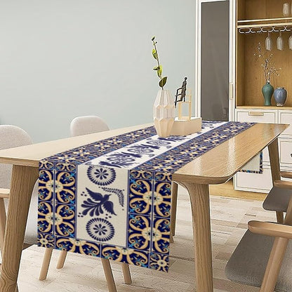 YCness Floral Bird Mexican Table Runner, 13x36 Inch - Image 4