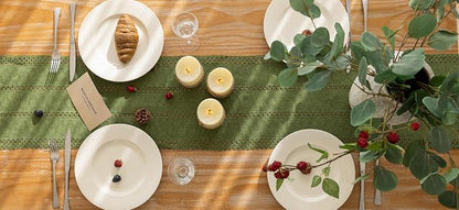 Keketoarrange Boho Macrame Table Runner 12x60 Inch | Woven Burlap Rustic Runner - Image 4