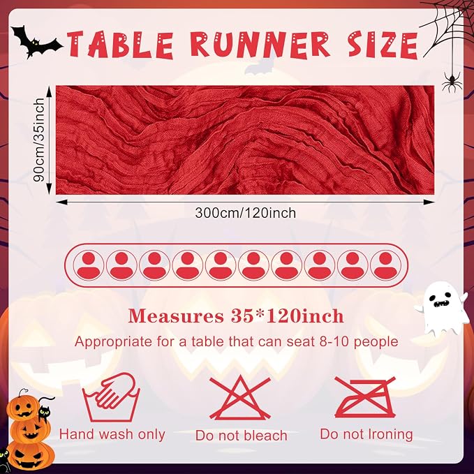 1 Pack Cheesecloth Table Runner 10Ft Christmas Gauze Boho Table Runners - Image 2