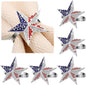 Geiserailie 6 Pieces Patriotic Napkin Rings 4th of July Star Napkin Ring Holder by Geiserailie