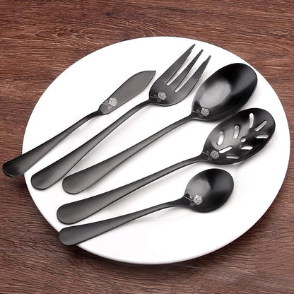 Matte Black Serving Set, sharecook 5-Piece 18/0 Stainless Steel Large Hostess - Image 6