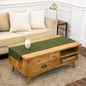 Solino Home 100% Pure Linen Dining Table Runner Olive Hemstitch, 14 x 48 in | by SolinoHome
