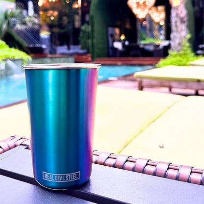 Real Deal Steel Rainbow Cups 16 oz Pint Cups, Stackable Tumblerrs, Eco Friendly - Image 3