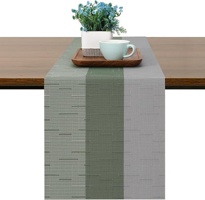 Table Runner 71 Inches Long, Vinyl Woven Farmhouse Table Runners | Washable by Chitomars