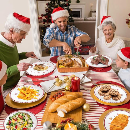 4 Set 10 Inch Christmas Dinner Plates Melamine Christmas Gingerbread Man - Image 6