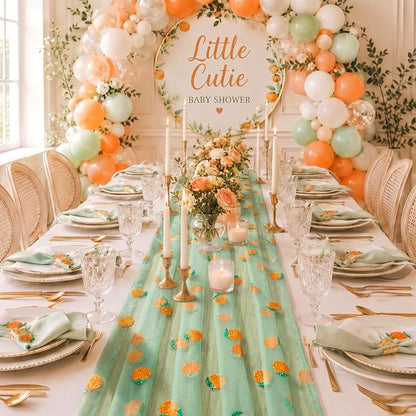4 Pcs Orange Citrus Table Runners 29 x 70 Inch Glitter Fruit Orange Tangerine - Image 6