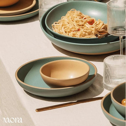 MORA Small Bowls Set of 4, 16oz Ceramic Pottery Dessert Bowls - Microwave, Oven and Dishwasher Safe - Merrigold