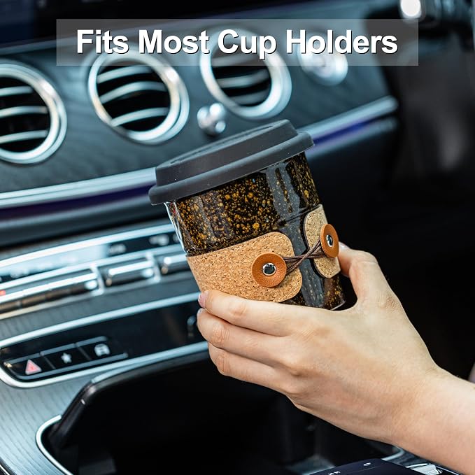 Coffee Travel Cups with Lids Ceramic To Go Coffee Tumbler Tea Mug | Spill Proof - Image 4