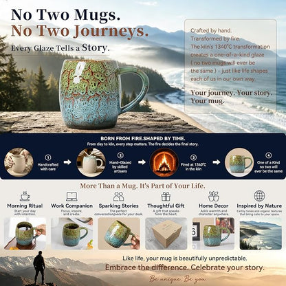 Handmade 22oz Ceramic Coffee Mug, Ergonomic Large Handle, Ideal Gift - Image 3