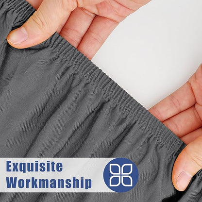 Spandex 4 Foot Rectangle Table Cloth 2 Pack, Elastic Fitted Tablecloths for Picnic, Stretch Washable Patio Table Cover for Outdoor, Camping, Banquet and Parties (Dark Grey, 30"x48")
