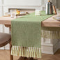 Green Table Runners 60 Inches Long, Burlap Linen Style Rustic Farmhouse Table by ZEEMARTONLINE