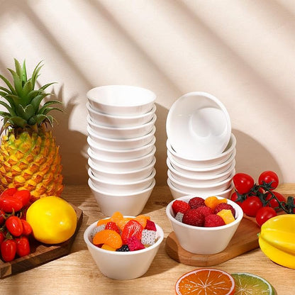 Domensi 18 Pcs 8 oz Porcelain Bowls Small Dessert Bowls Porcelain Broth Cups Soup for Ice Cream Dipping Sauce Bouillon Soups Salads Cereal, Microwave and Dishwasher Safe
