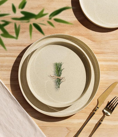 Ceramic Dinnerware Set for 6, 18-Piece Plates and Bowls Set | Lightweight - Image 2