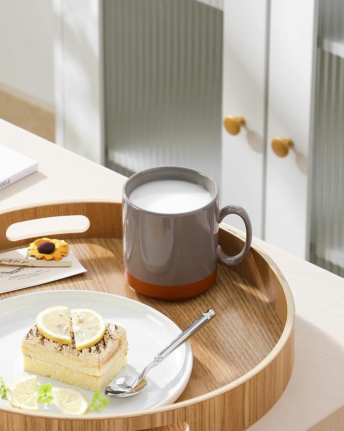 MALACASA 12oz Ceramic Coffee Mugs Set of 4, Stackable Coffee Cups - Image 9