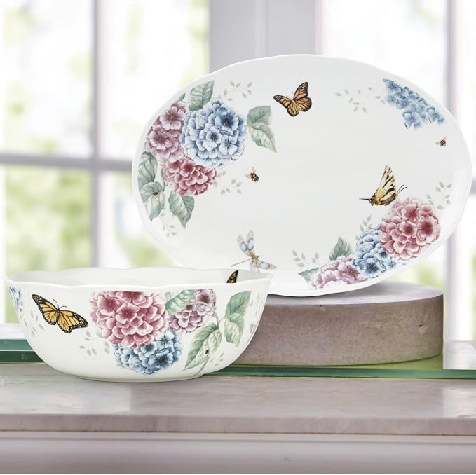 Lenox Butterfly Meadow Hydrangea Large Serve Bowl, 2.70 LB, microwave safe | - Image 5