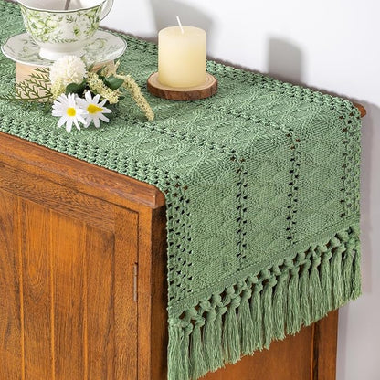 Boho Table Runner Summer Farmhouse Rustic Dining Dresser Scarf Home Decor | - Image 2